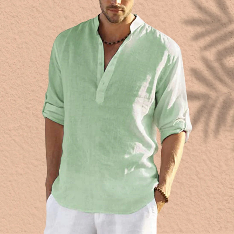 Abdeslam - Camicia Casual In Lino A Maniche Lunghe - Image 5