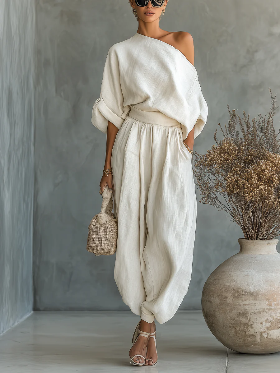 Abira - Set Composto Da Top Con Spalle Scoperte e Pantaloni Larghi - Image 2