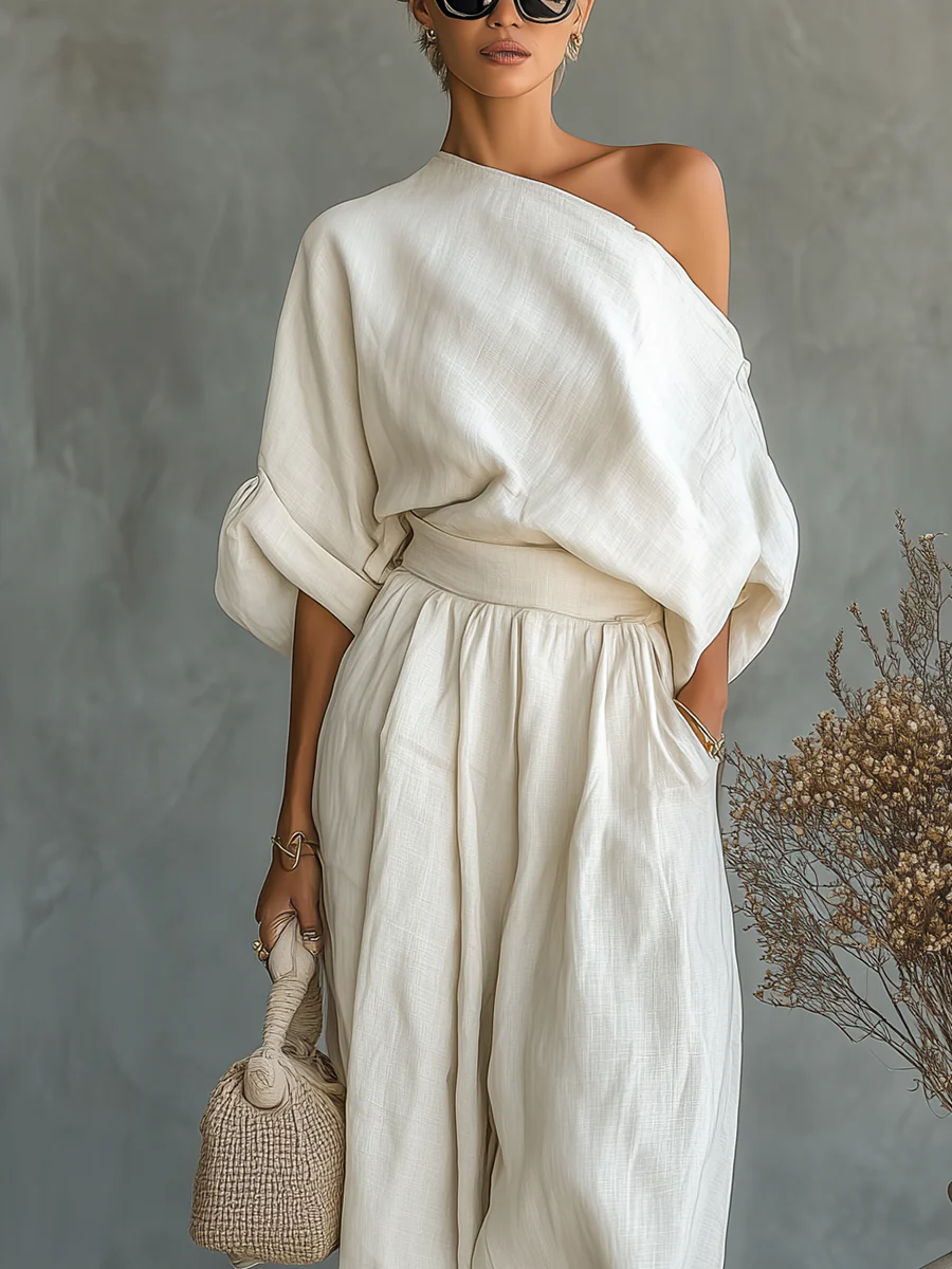 Abira - Set Composto Da Top Con Spalle Scoperte e Pantaloni Larghi - Image 3