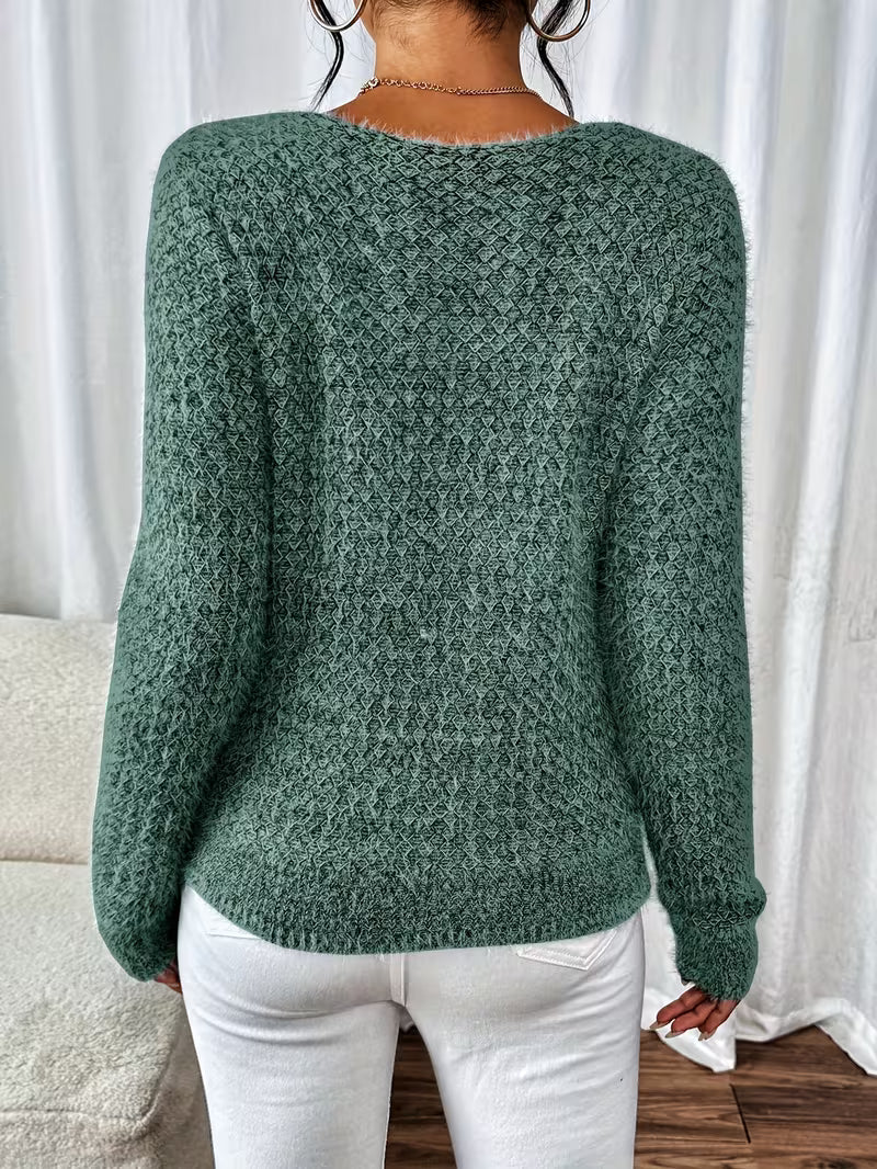 Aderah - Maglione Ampio Con Scollo a V - Image 11