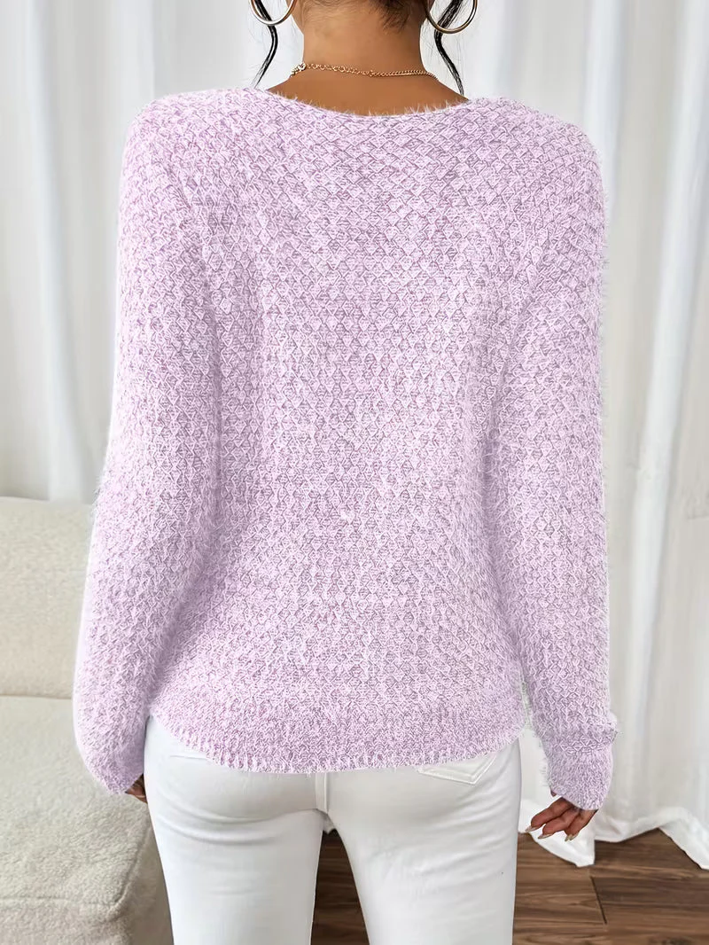 Aderah - Maglione Ampio Con Scollo a V - Image 15