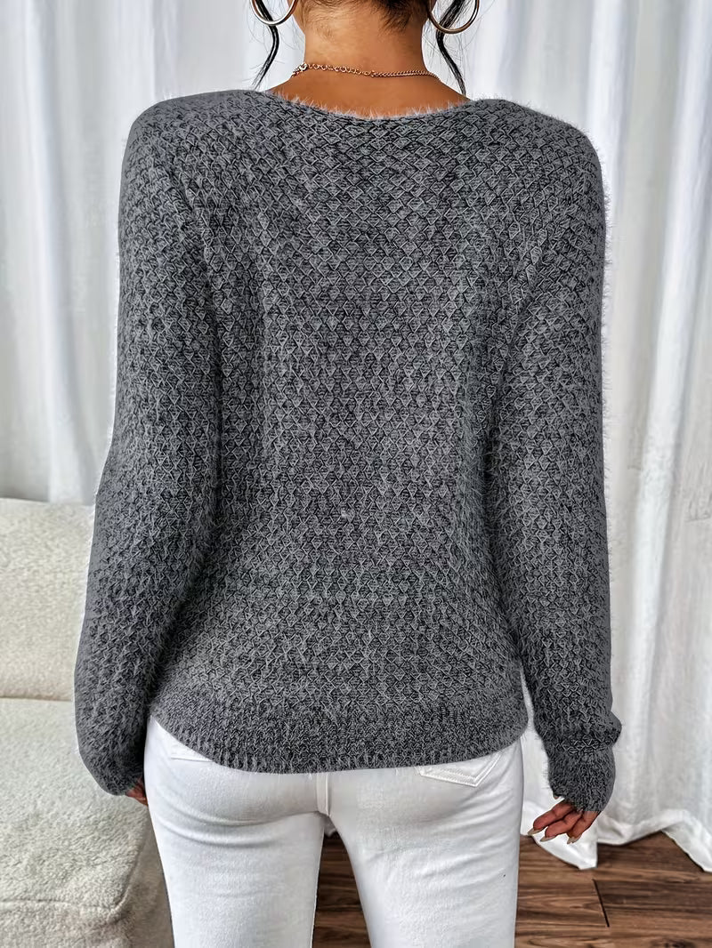 Aderah - Maglione Ampio Con Scollo a V - Image 17