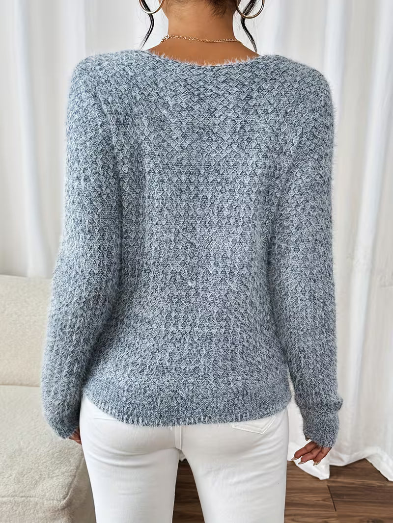 Aderah - Maglione Ampio Con Scollo a V - Image 9