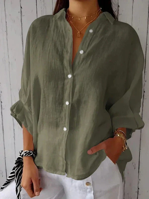Aelita - Camicia Casual in Cotone e Lino - Image 2