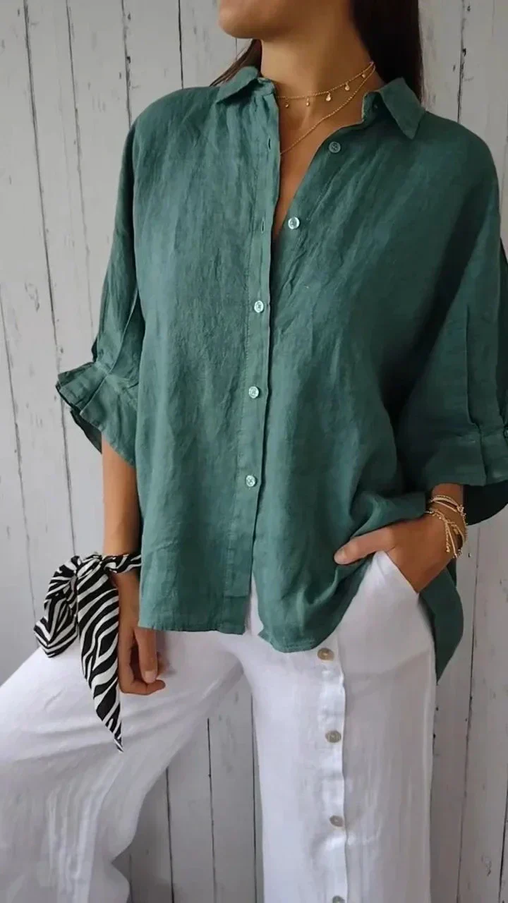 Aelita - Camicia Casual in Cotone e Lino - Image 6