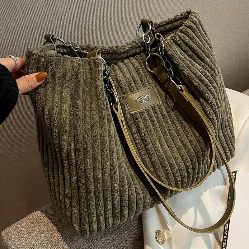 Ahlke – Borsa Tote In Velluto a Coste