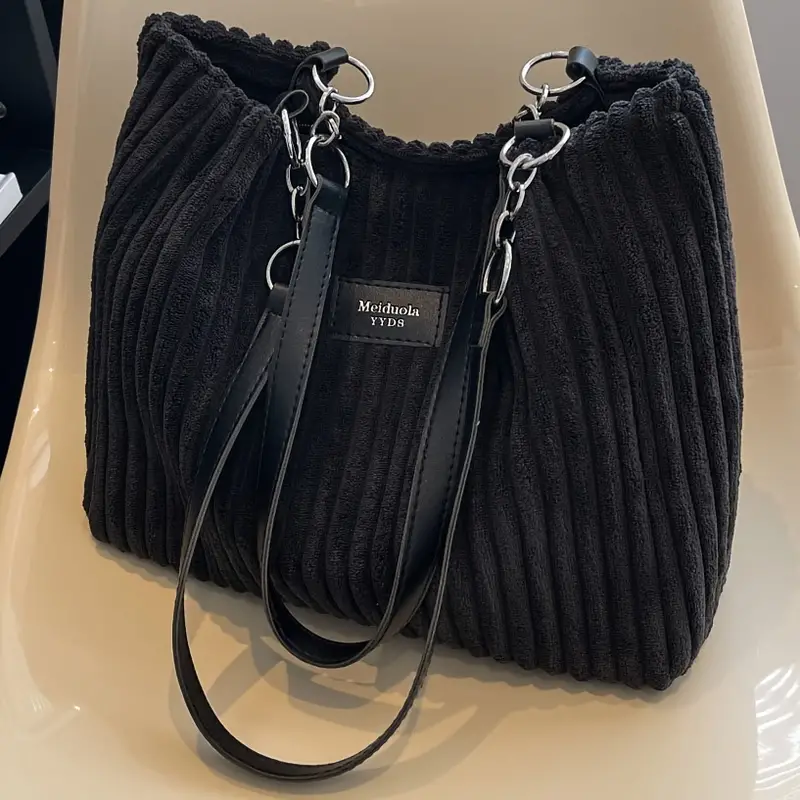 Ahlke – Borsa Tote In Velluto a Coste - Image 2