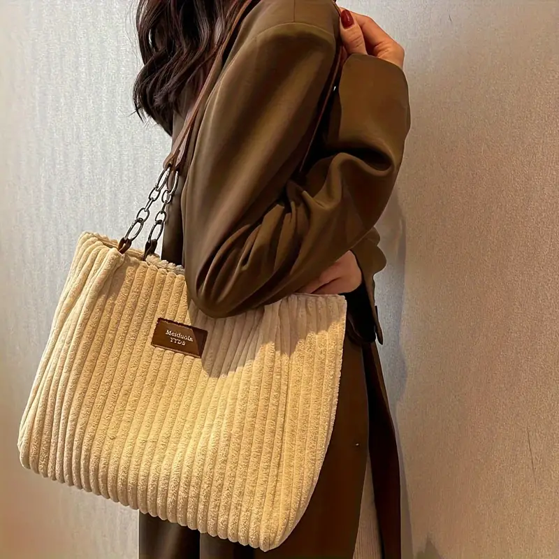 Ahlke – Borsa Tote In Velluto a Coste - Image 6