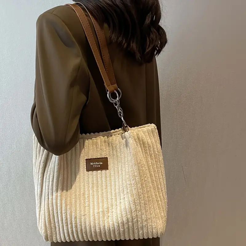 Ahlke – Borsa Tote In Velluto a Coste - Image 7