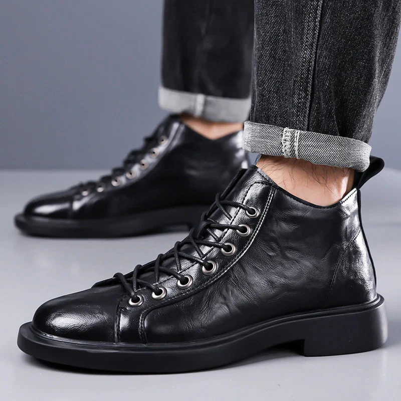Ailton - Stivali in Pelle Con Lacci