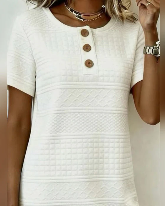 Alaitz - Abito Dritto Jacquard Con Tre Bottoni - Image 2