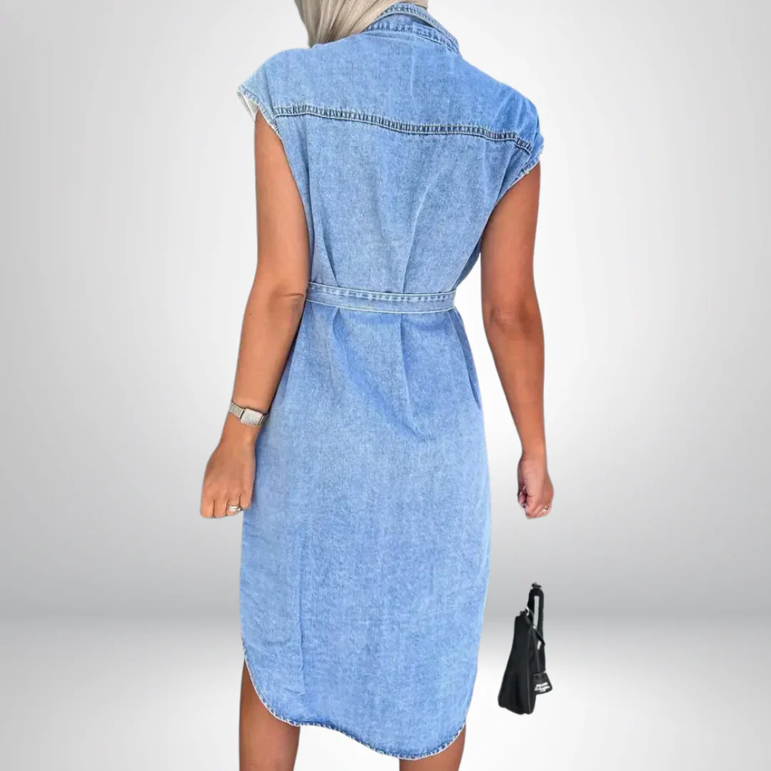 Aleksandra - Abito Chic in Denim - Image 4