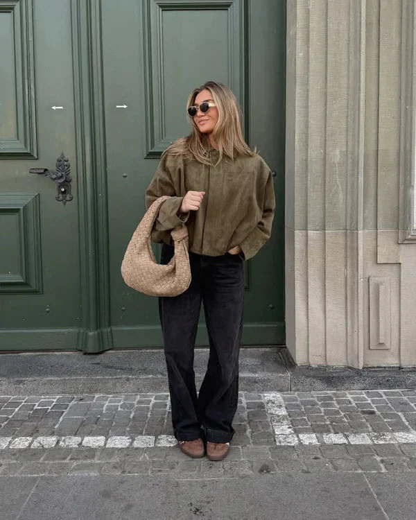 Alena - Giacca Bomber in Pelle Scamosciata - Image 4