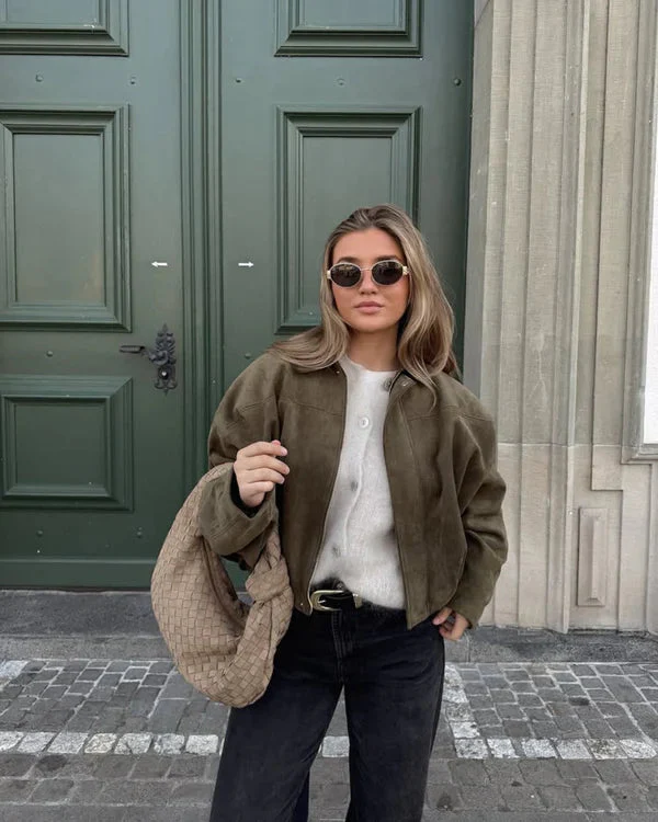 Alena - Giacca Bomber in Pelle Scamosciata - Image 7