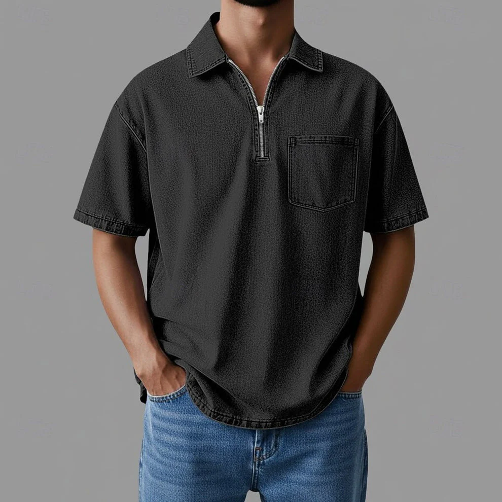 Alhan - Camicia Con zip DenimCore - Image 3