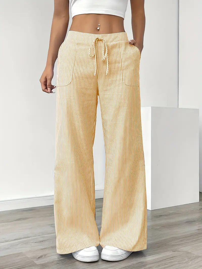 Alina - Elegante Pantalone A Righe Con Tasche