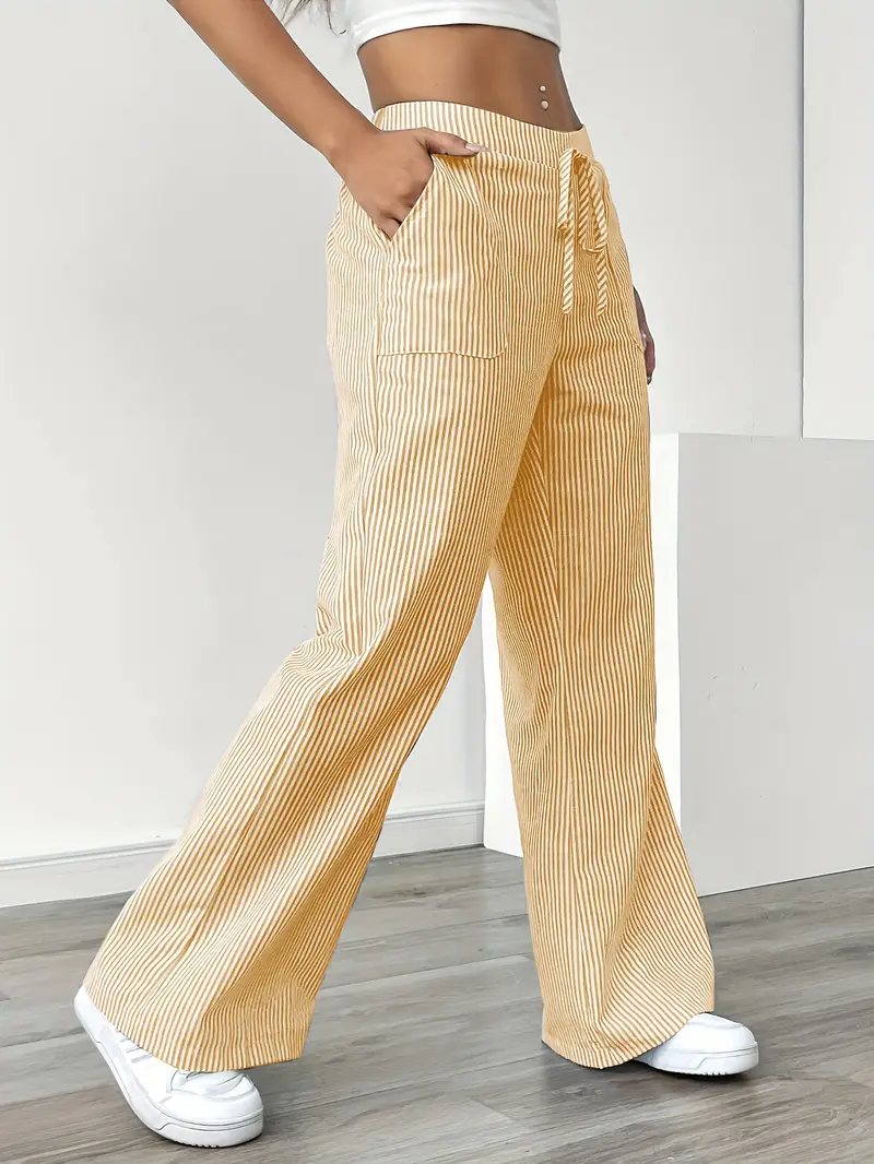 Alina - Elegante Pantalone A Righe Con Tasche - Image 7