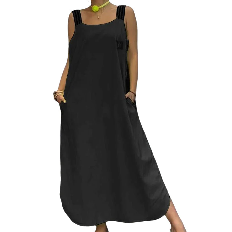 Allyson - Ampia Cinghia Maxi Abito Con Tasche - Image 4