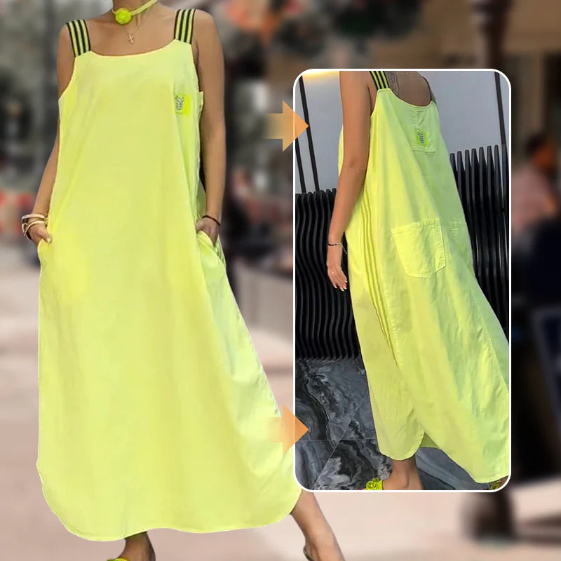 Allyson - Ampia Cinghia Maxi Abito Con Tasche - Image 7