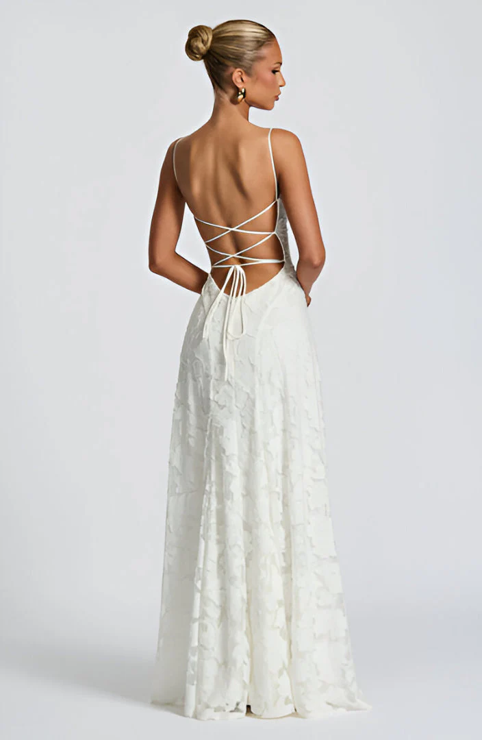 Alona - Elegante Abito Lungo Con Corsetto In Pizzo - Image 5