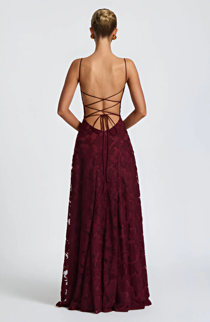 Alona - Elegante Abito Lungo Con Corsetto In Pizzo - Image 7