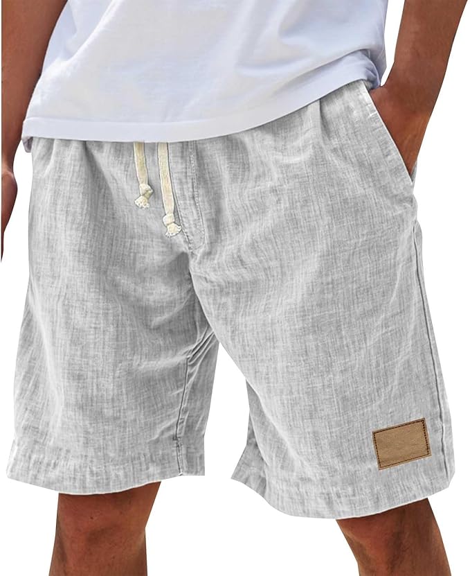Alonz - Pantaloncini Di Lino Con Elastico in Vita - Image 9