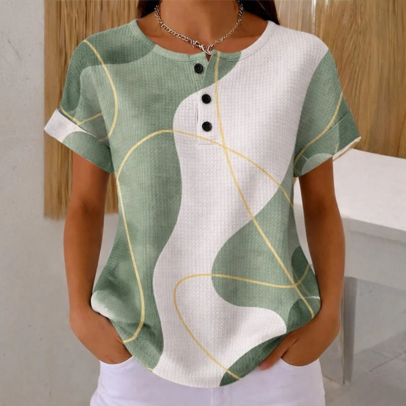 Alvarado - Blusa Informal con Bloques de Color