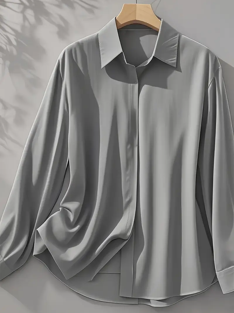 Amiliana - Elegante Camicia a Maniche Lunghe ConBottoni - Image 12