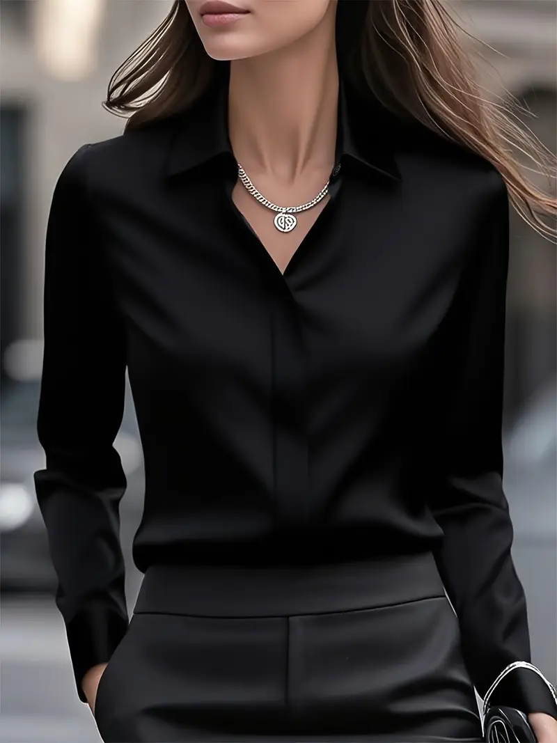 Amiliana - Elegante Camicia a Maniche Lunghe ConBottoni - Image 3