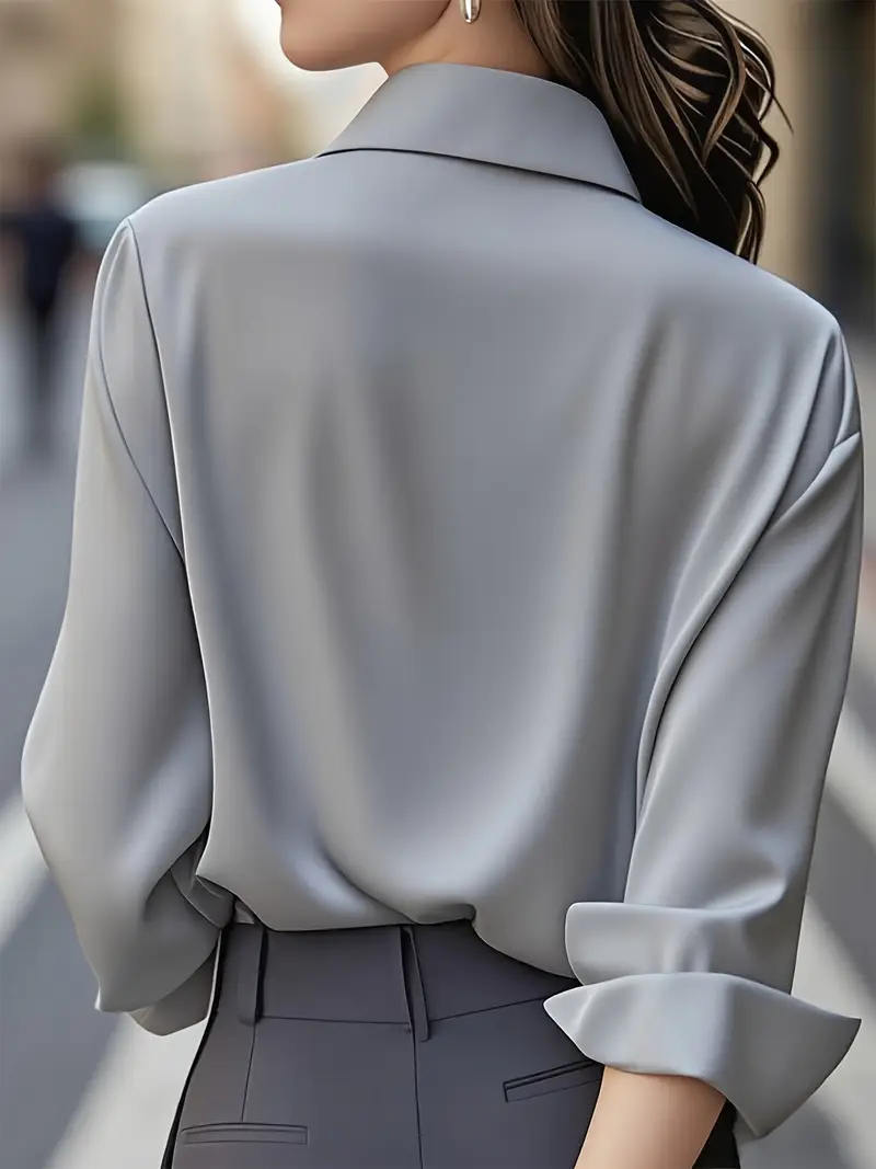 Amiliana - Elegante Camicia a Maniche Lunghe ConBottoni - Image 8