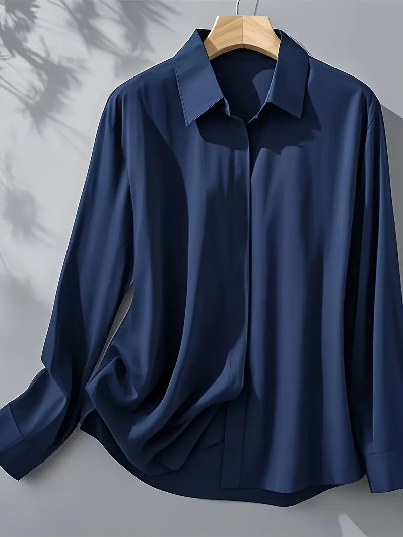 Amiliana - Elegante Camicia a Maniche Lunghe ConBottoni - Image 9