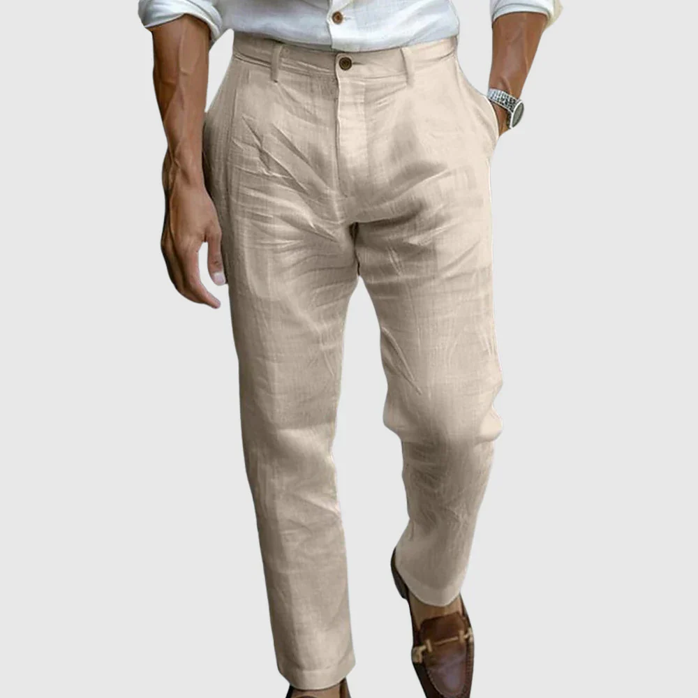 Aminuddin - Causale Sciolto Linen Pantalone - Image 5