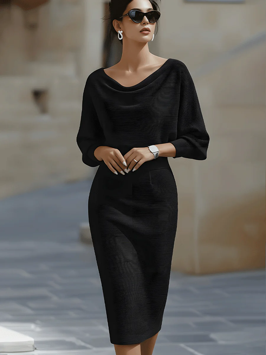 Amyy - Elegante Abito Midi a Maniche Lunghe - Image 4