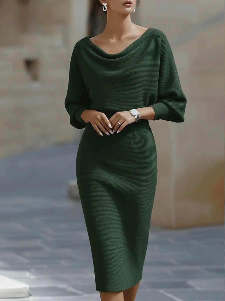 Amyy - Elegante Abito Midi a Maniche Lunghe - Image 5