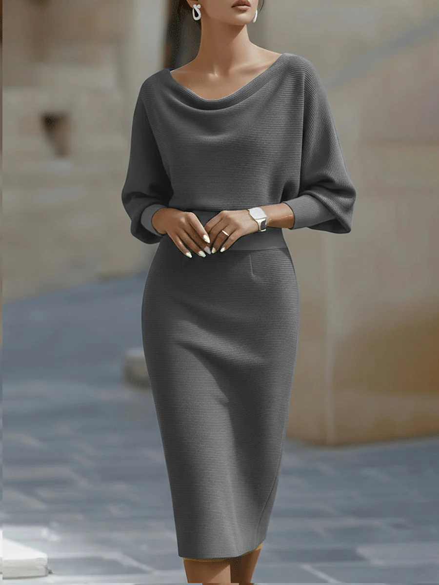 Amyy - Elegante Abito Midi a Maniche Lunghe - Image 6
