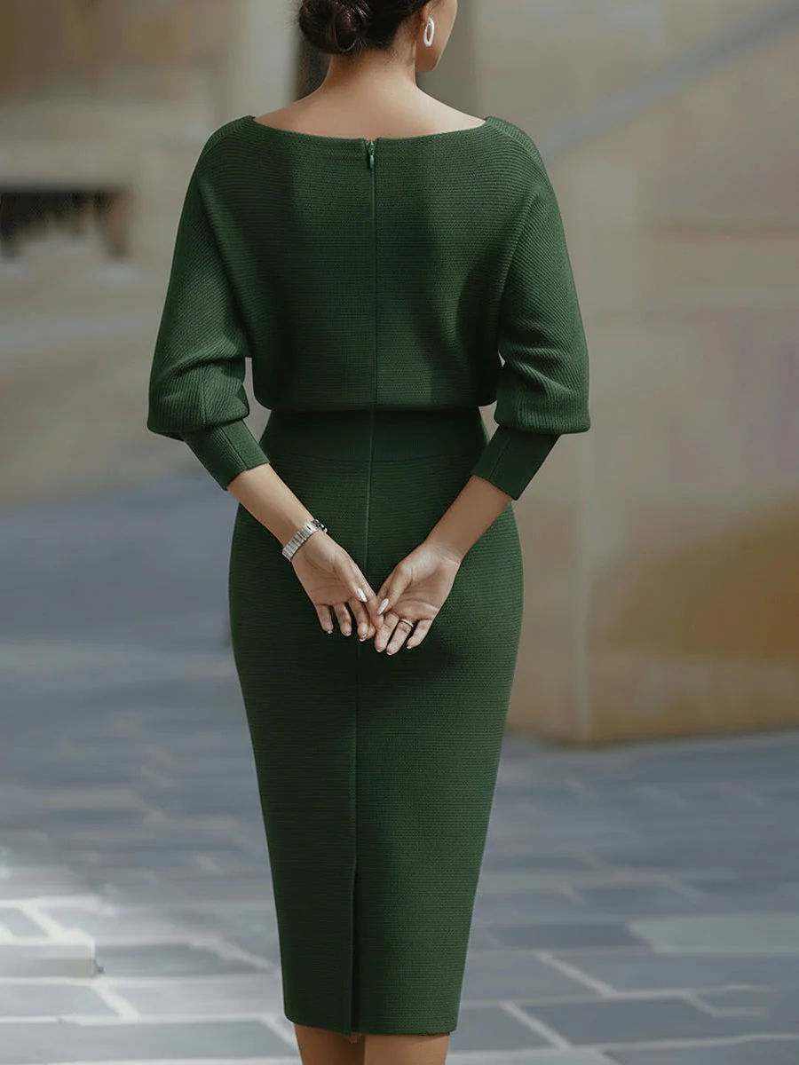 Amyy - Elegante Abito Midi a Maniche Lunghe - Image 8