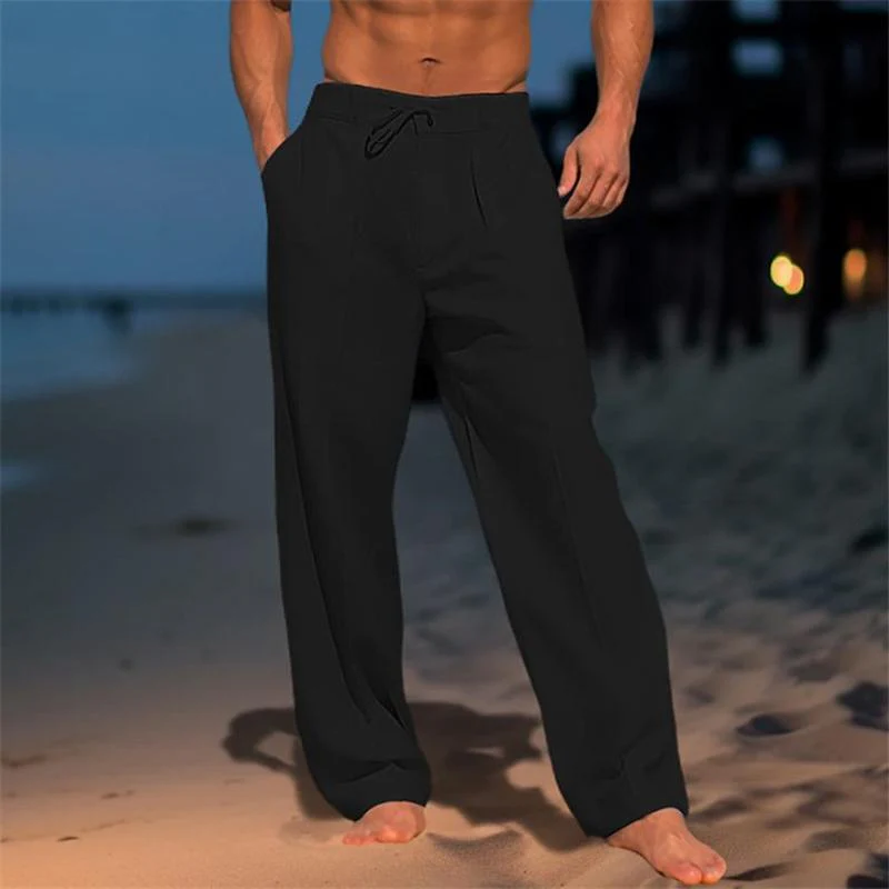 Andrei - Plain Lino Pantaloni - Image 2