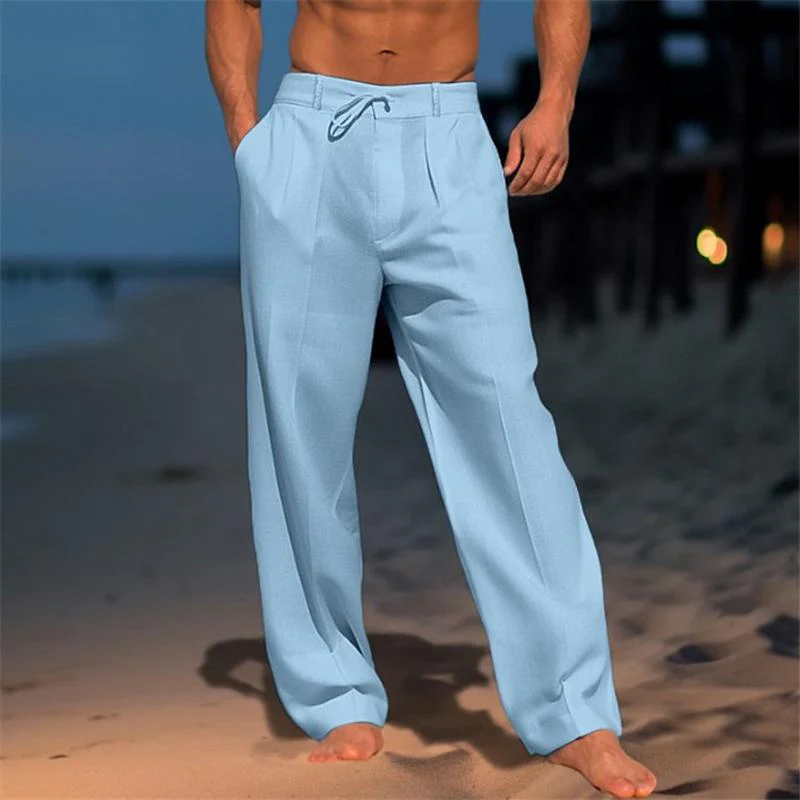 Andrei - Plain Lino Pantaloni - Image 3