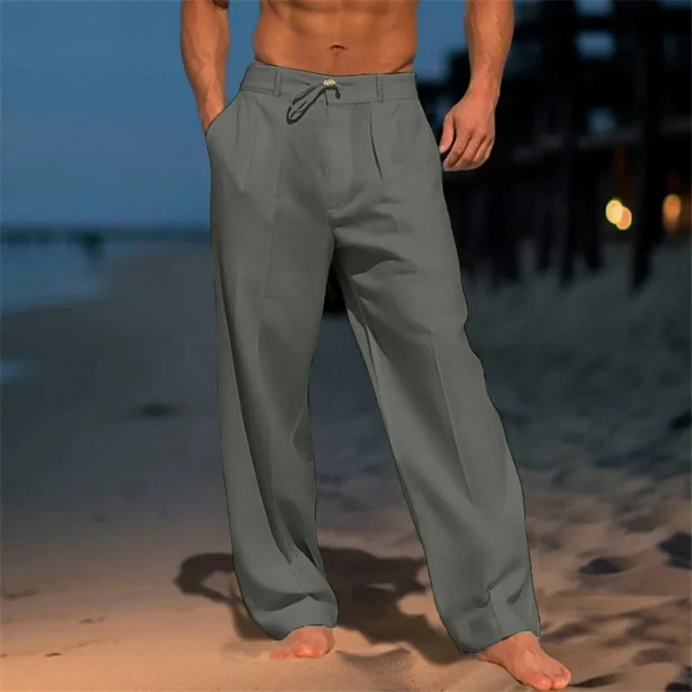 Andrei - Plain Lino Pantaloni - Image 5