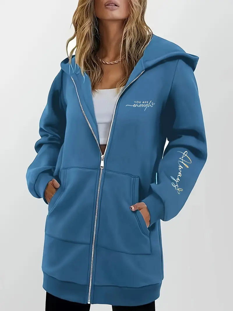 Angeleen - Giacca Con Cappuccio e Zip Con Stampa Geometrica - Image 2