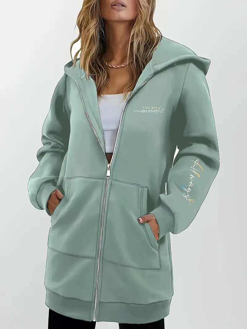 Angeleen - Giacca Con Cappuccio e Zip Con Stampa Geometrica - Image 3