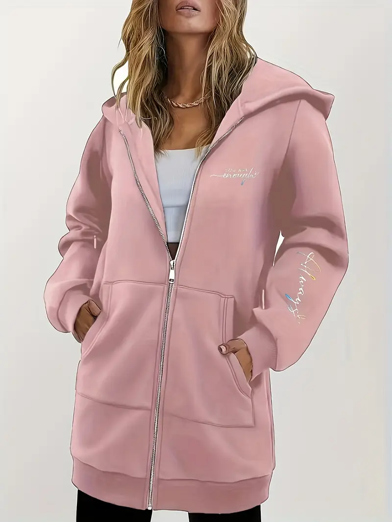 Angeleen - Giacca Con Cappuccio e Zip Con Stampa Geometrica - Image 4