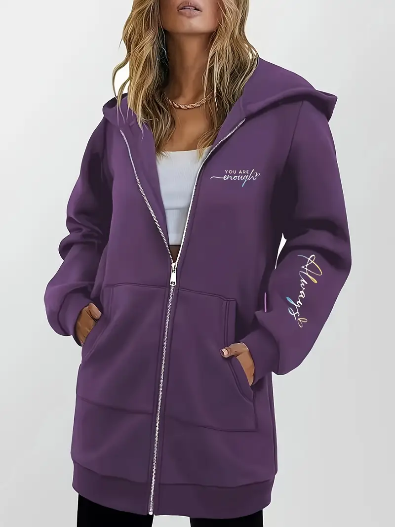 Angeleen - Giacca Con Cappuccio e Zip Con Stampa Geometrica - Image 5