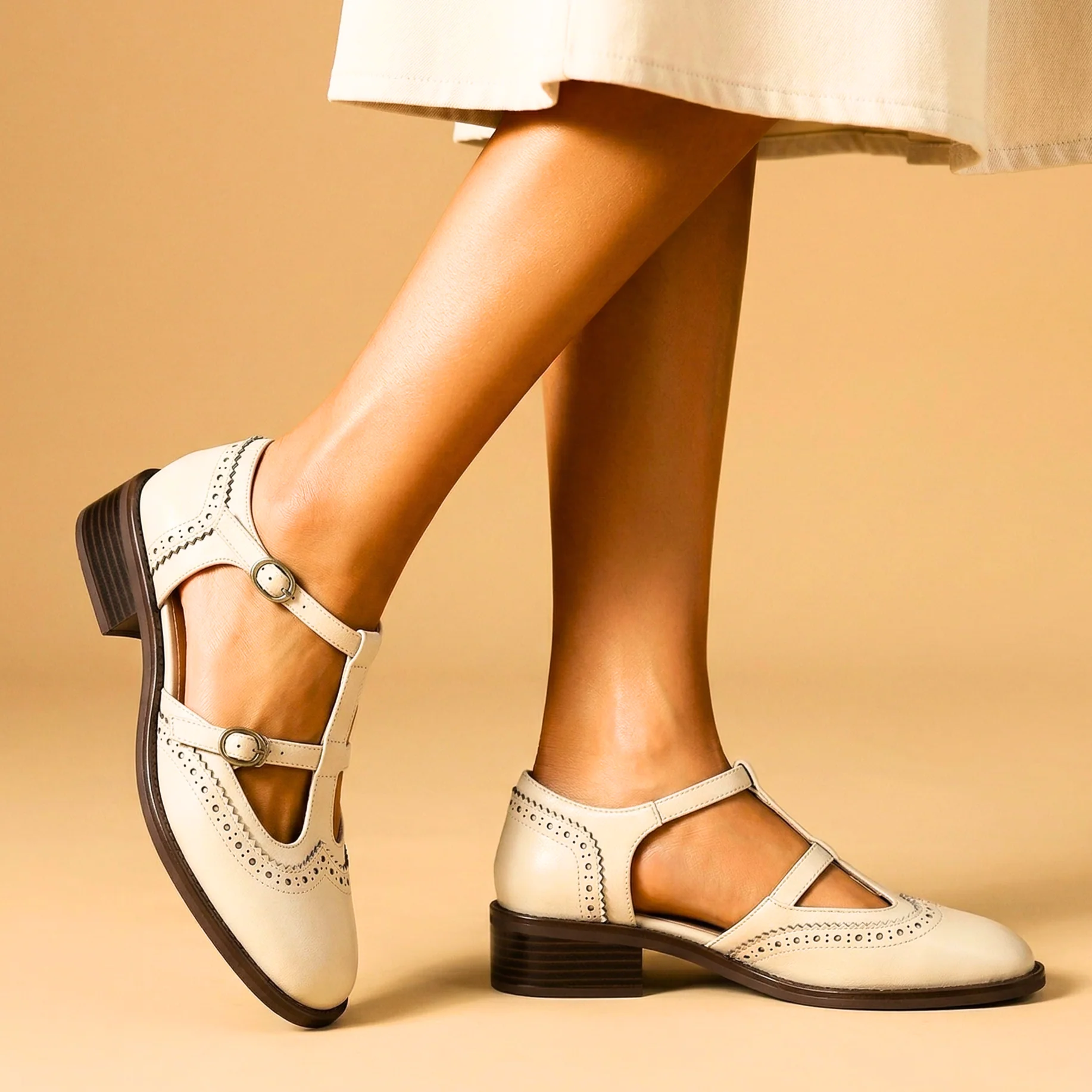Anieka - Scarpe Mary Jane con Cinturino a T e Decorazioni Brogue - Image 3