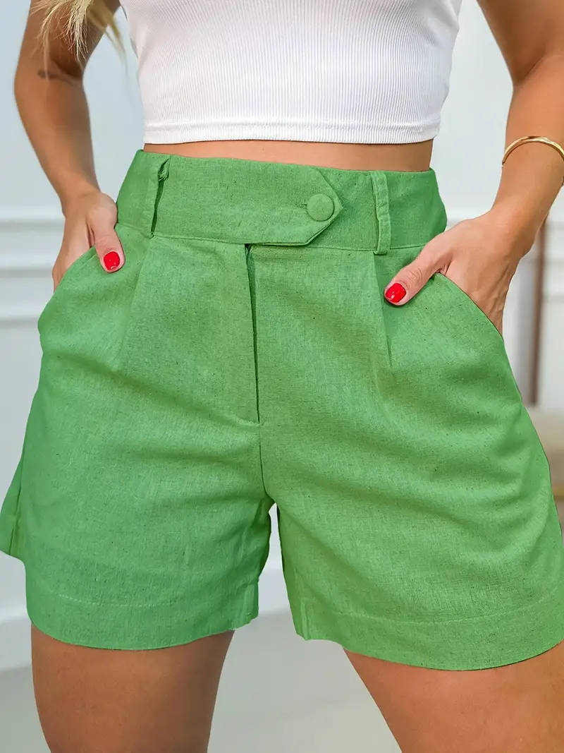 Annora - Pantaloncini Casuale a Vita Alta Con Bottoni - Image 5