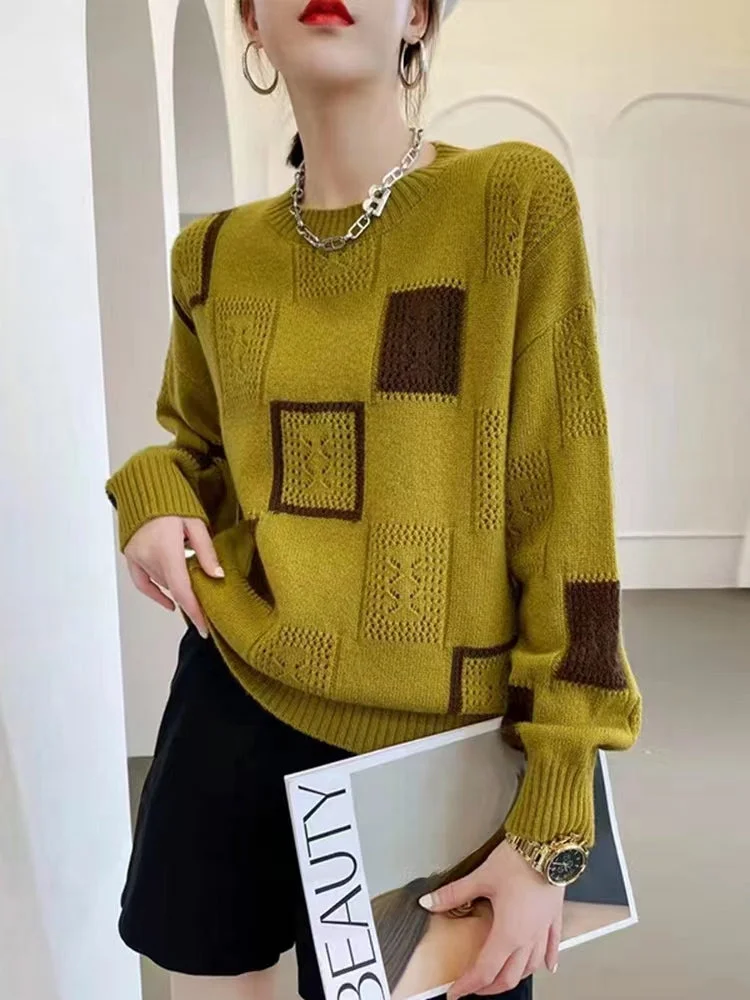Annouska - Maglione Lavorato a Maglia Con Motivo a Blocchi - Image 3