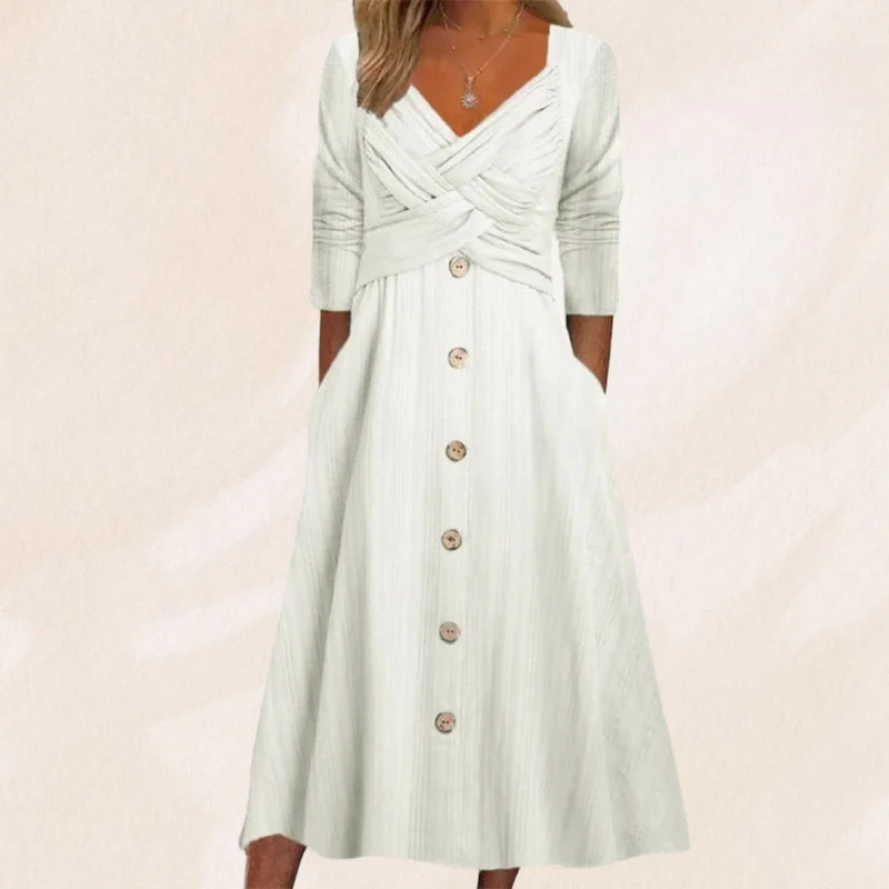 Anouk - Abito Elegante e Snellente Con Bottoni - Image 3