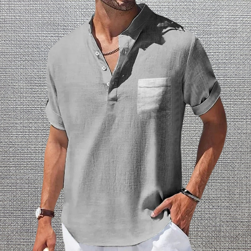 Anthony - Elegante Maglietta a Maniche Corte Con Taschino - Image 2