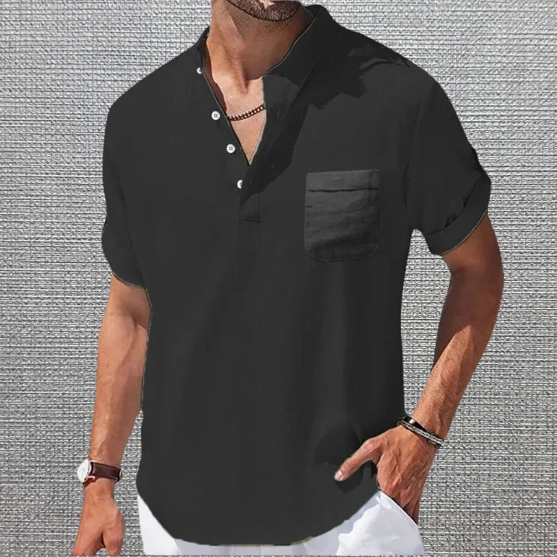 Anthony - Elegante Maglietta a Maniche Corte Con Taschino - Image 3