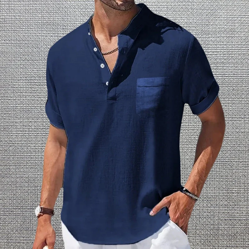 Anthony - Elegante Maglietta a Maniche Corte Con Taschino - Image 5